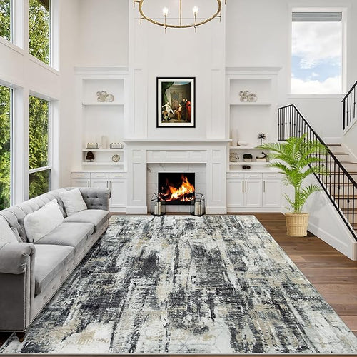 8x10 Area Rugs Washable Rug: Large Modern Abstract Living Room Rug Soft by GENTDRIZZ