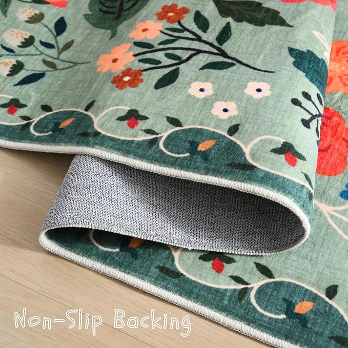 Rugcomf Living Room Rug 6x9 Rug Machine Washable Boho Area Rug Non Slip Floral - Image 3