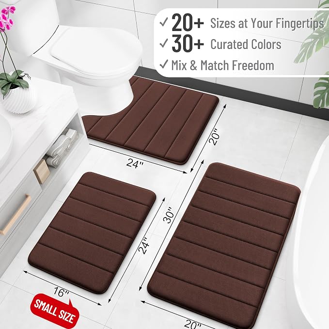 OLANLY Memory Foam Long Bathroom Rugs Runner 59x24, Super Soft Absorbent Bath - Image 2