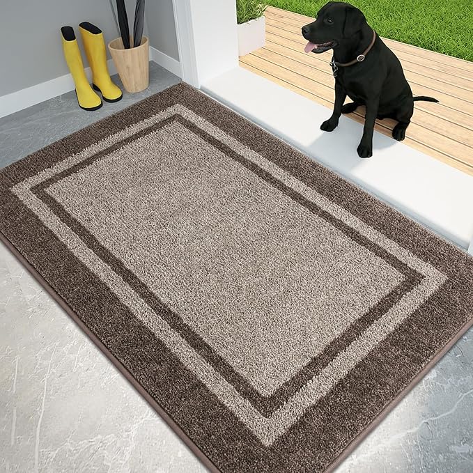 PURRUGS Dirt Trapping Door Mat 34" x 60", Non-Slip Machine Washable Entryway Rug by PURRUGS