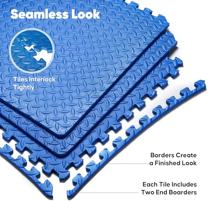 Home Gym Mat, Puzzle Exercise Mat, of EVA Interlocking Foam Floor Tiles - Image 6