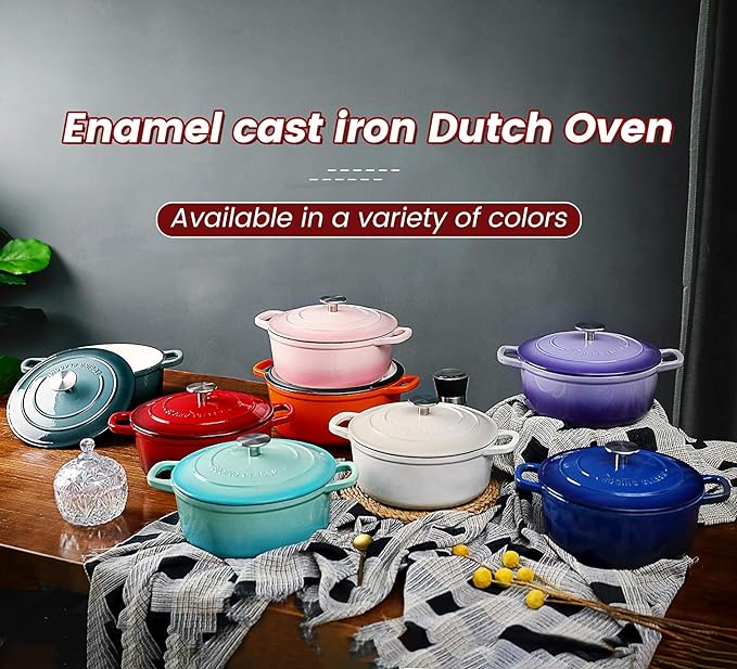 EDGING CASTING Enameled Cast Iron Covered 5.5 Quart Dutch Oven - Image 8