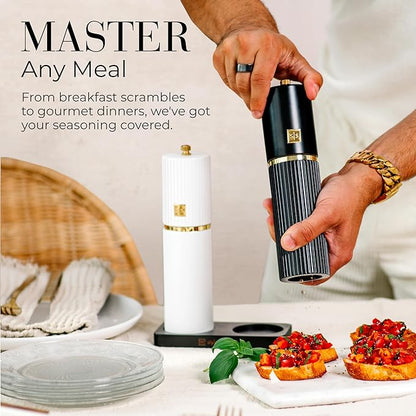 Wooden Salt and Pepper Grinder Set – Refillable Manual Salt and Pepper Mills - Image 9