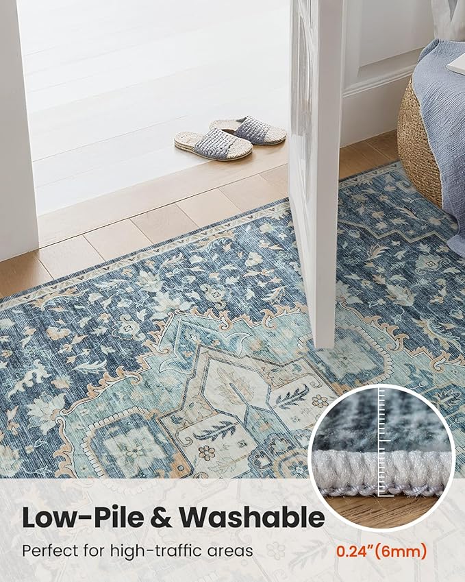 AMADA HOMEFURNISHING 2x3 Washable Area Rug, Low-Profile Entryway Rug - Image 8
