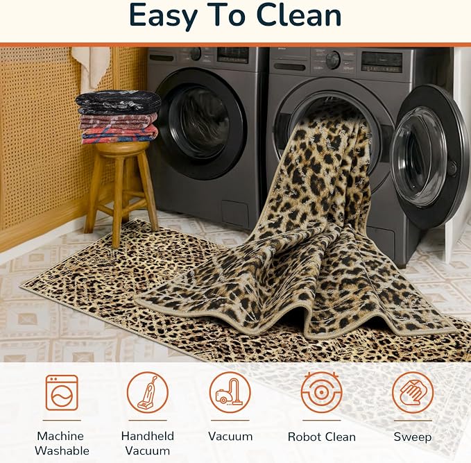 BESTSWEETIE Area Rug 8x10 Rug Machine Washable Non-Slip Low Pile Print Pattern - Image 2