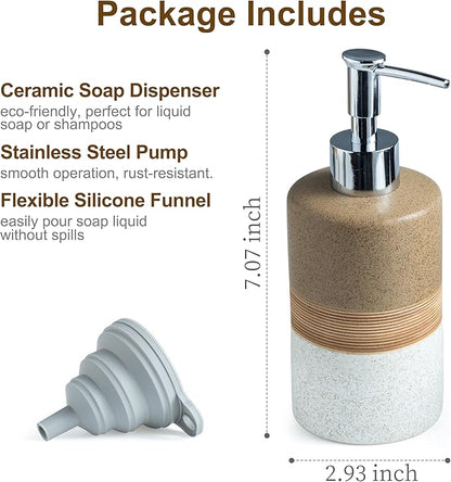 Ceramic Soap Dispenser Set for Hand Soap, Dish Soap, Conditioner, Includes - Image 5