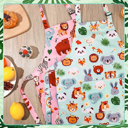 2 Pack Kids Apron, Cute Cooking Aprons, Waterproof Art Apron - Image 5
