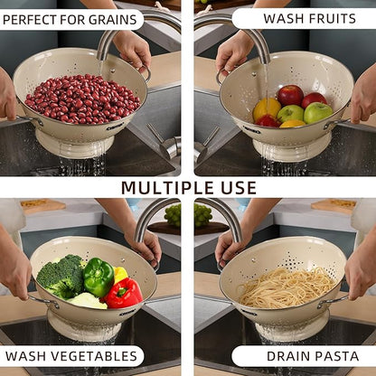 Metal Colander 2 Pack, Strainer Bowel - Image 6