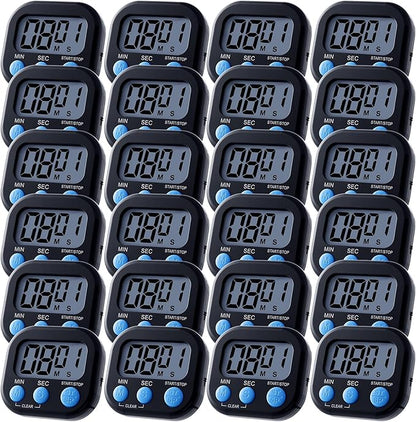 Leumoi 24 Pcs Digital Kitchen Timers Magnetic Back Timers Bulk Large Screen by Leumoi
