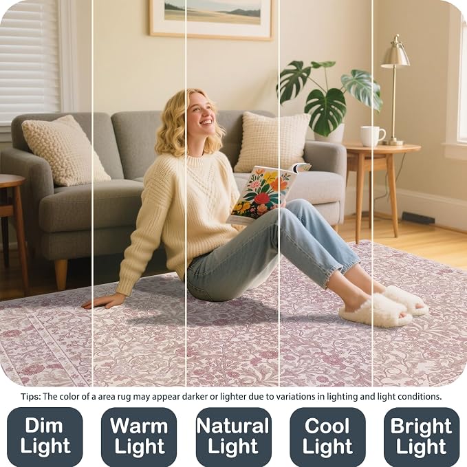 Washable 2x3 Entry Rug, Front Door Rugs Indoor, Vintage Floral Area Rugs - Image 2