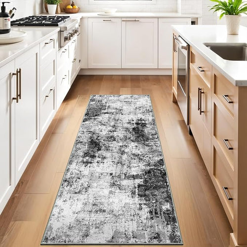 2x8 Washable Runner Rugs for Hallway: Easy-to-Clean Abstract Runners for - Image 2