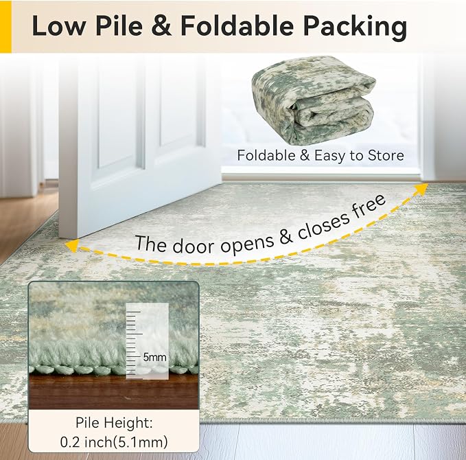 RELEANY Washable Area Rugs 10'x14 Non-Slip Modern Abstract Soft - Image 6