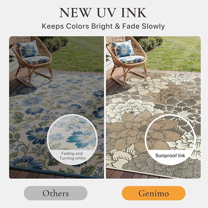 GENIMO Indoor Outdoor Area Rug 6'x9', Machine Washable Rugs - Image 5
