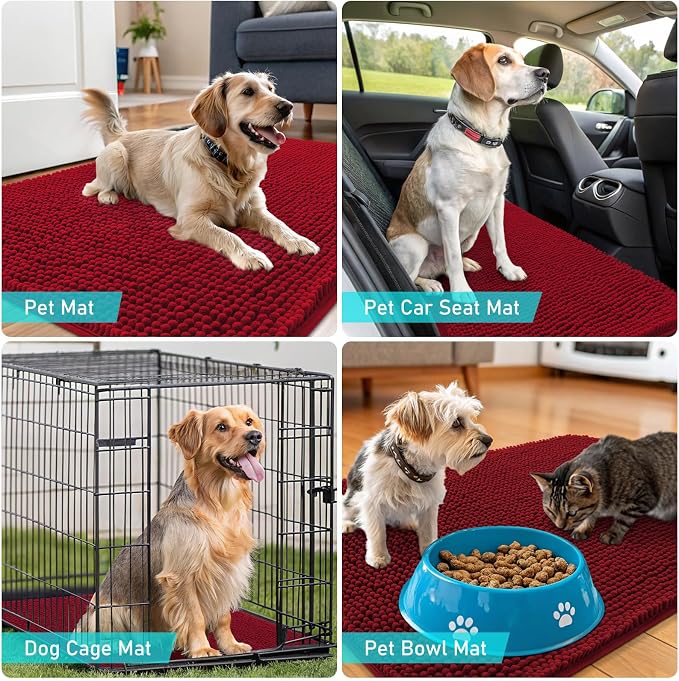 OLANLY Dog Door Mat for Muddy Paws 59x20, Absorbs Moisture and Dirt, Absorbent - Image 7