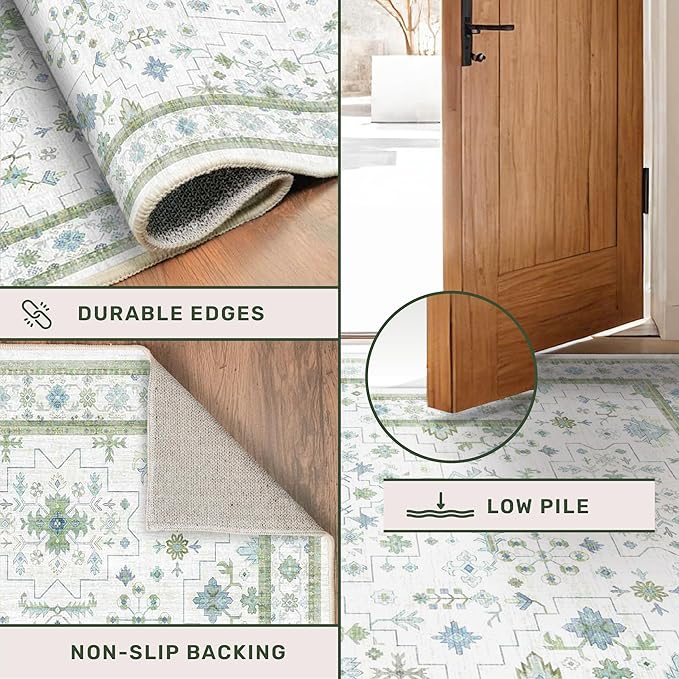 Blue and Green 4x6 Rugs for Small Living Room - Image 5