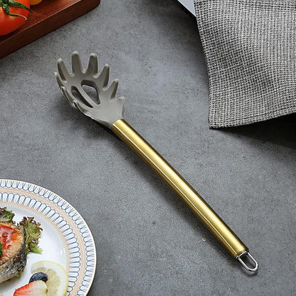 Gold Spaghetti Spoon, Berglander Non-stick Silicone Pasta Server - Image 2
