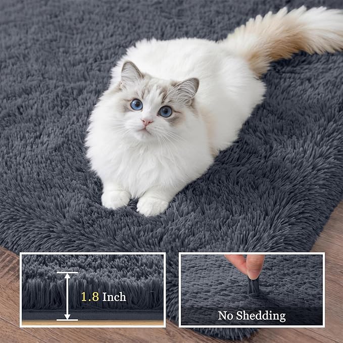 8x10 Area Rugs for Living Room Bedroom: Ultra Soft Fluffy Shag Rug Upgrade - Image 5