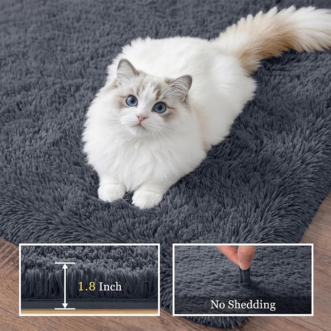 Fluffy 4x6 Area Rugs for Living Room Bedroom: Ultra Soft Shag Rug Non-Slip - Image 5