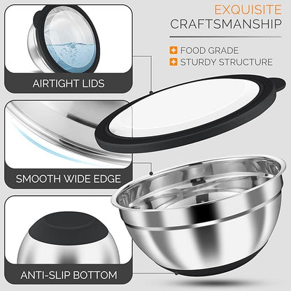 HaWare Mixing Bowls, 24-Piece Stainless Steel Salad Serving Bowl - Image 5