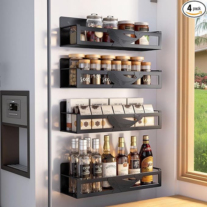 Magnetic Spice Rack for Refrigerator, Magnetic Shelf for Fridge Space Saving by AURIKAR
