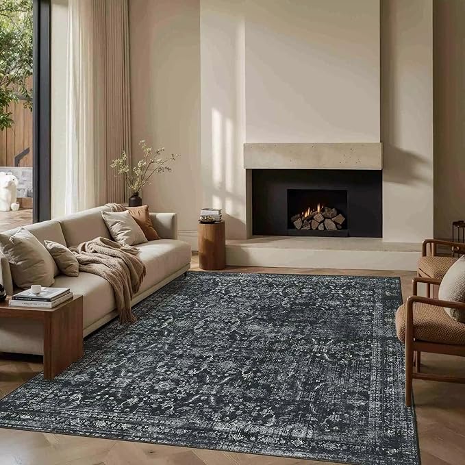 Rugxara 5x7 Area Rugs for Living Room Bedroom, Washable Rug, Non Slip & Low - Image 5