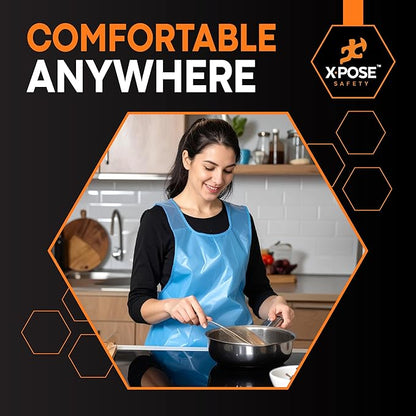 Xpose Safety 3000 Blue Plastic Disposable Aprons - Image 6
