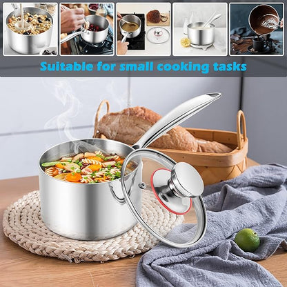 E-far 1-Quart Saucepan, Tri-Ply Stainless Steel Sauce Pan - Image 7