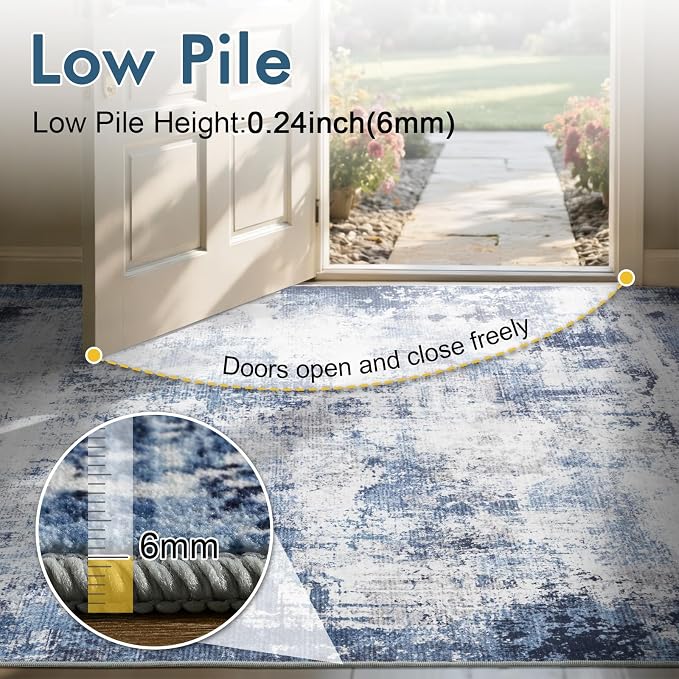 5x7 Ft Area Rugs for Living Room, Soft Non-Slip Washable Rugs Modern Abstract - Image 8