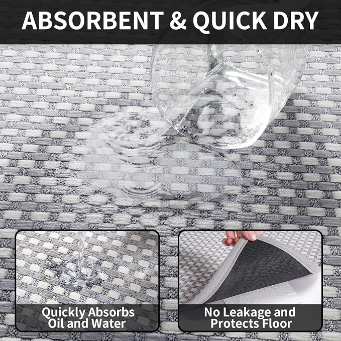YDKGL Kitchen Runner Rugs Non Slip Washable, Super Absorbent Soft Chenille - Image 5