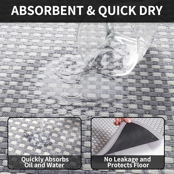 YDKGL Long Kitchen Runner Rugs Kitchen Mat Non Slip Washable, Super Absorbent - Image 4