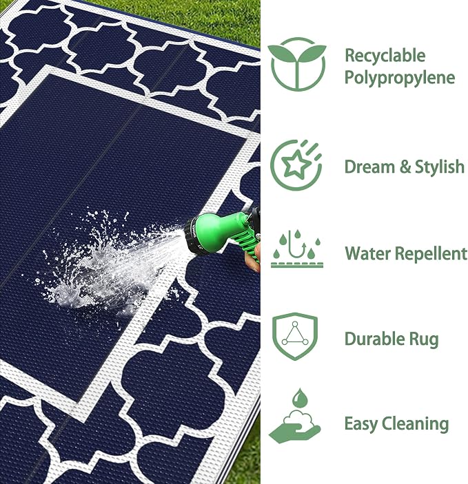 GENIMO 4' x 6' Outdoor Rug Waterproof - Image 7