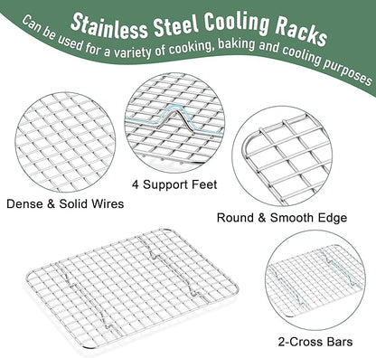 Homikit Cookie Sheet with Rack, 10 x 8 Inch Stainless Steel Small Baking Sheet - Image 4