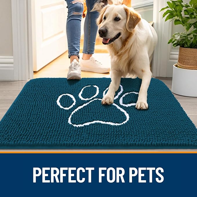 OLANLY Dog Door Mat for Muddy Paws 59x20, Paw Print Design, Absorbs Moisture - Image 6