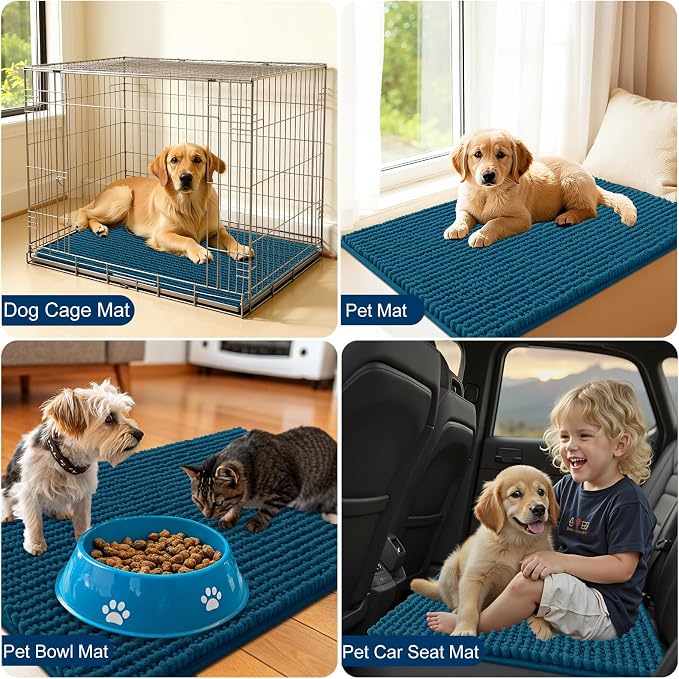 OLANLY Dog Door Mat for Muddy Paws 70x24, Ultra Absorbent Chenille Mud Doormat - Image 7