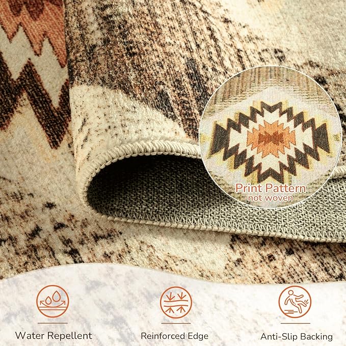 BESTSWEETIE Area Rug 9x12 Machine Washable Non-Slip Low Pile Print Pattern - Image 3