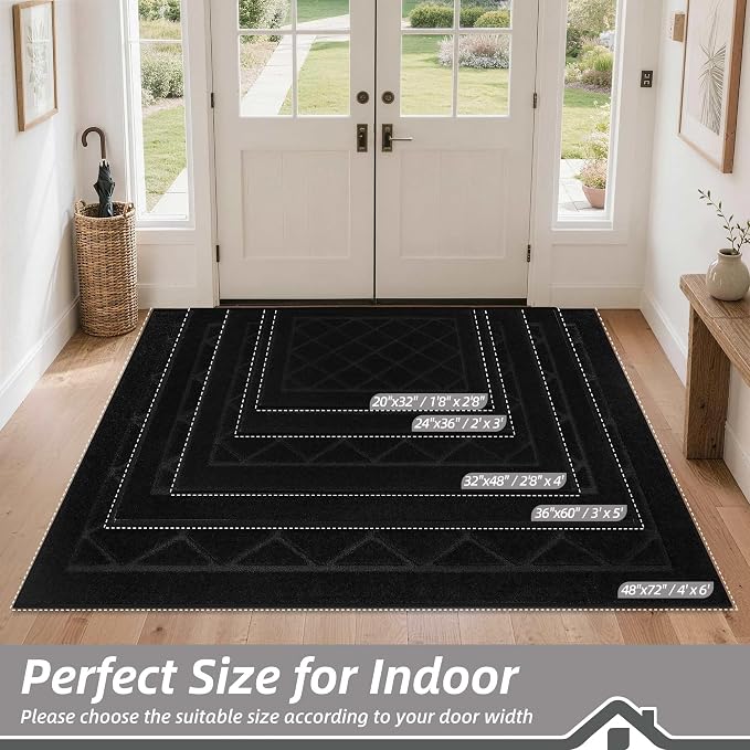 BEQHAUSE Dirt Trapper Door Mat 24" x 36", Doormat Non-Slip Entryway Rugs - Image 2