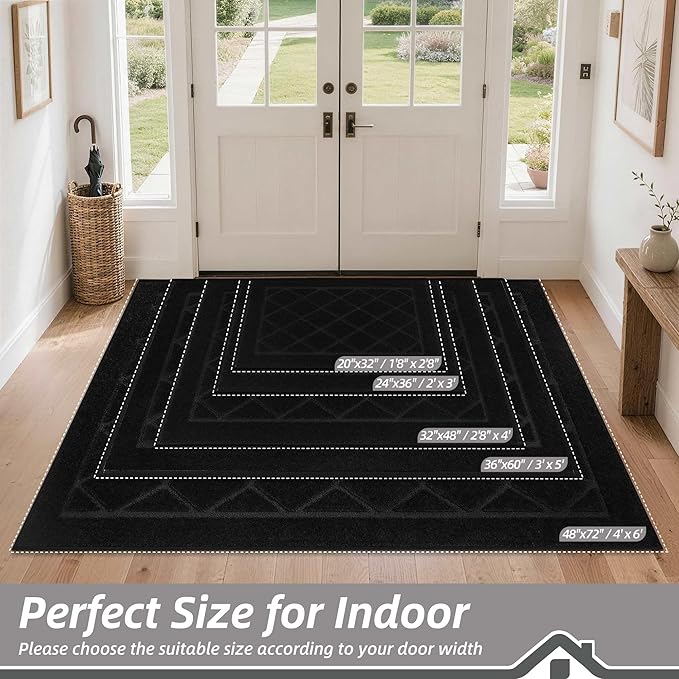 BEQHAUSE Dirt Trapper Door Mat 20" x 32", Doormat Non-Slip Entryway Rugs - Image 2