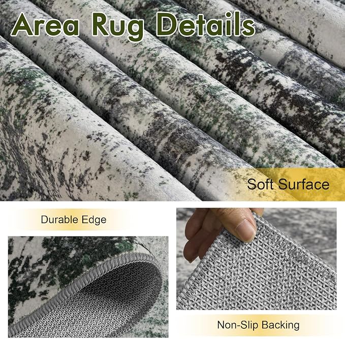 5x7 Ft Area Rugs for Living Room, Soft Non-Slip Washable Rugs Modern Abstract - Image 6