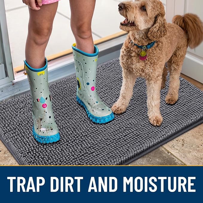 Smiry Dog Door Mat for Muddy Paws 59x20, Absorbent Dirt Trapper, Non-Slip - Image 3