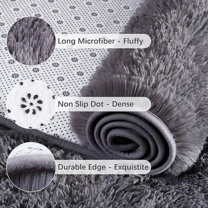 Chicrug Soft Runner Rugs for Bedroom Living Room Plush Fluffy Rug 2x10 Feet - Image 6