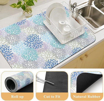 Kitchen Countertop Dish Drying Mat, Super Absorbent Coffee Bar Mat - Image 3