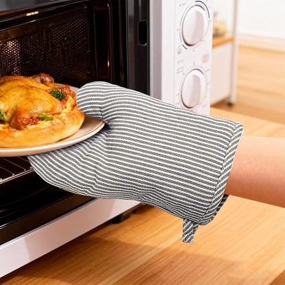 4 Pcs Oven Mitts and Pot Holders Heat Resistant Oven Mitts Sets Non Slip Oven - Image 2