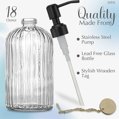 JASAI 18Oz Simple Glass Soap Dispenser - Image 2