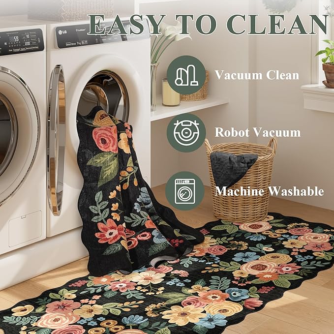 DUKINO 2x3 Entryway Rug, Floral Washable Indoor Door Mat - Image 6