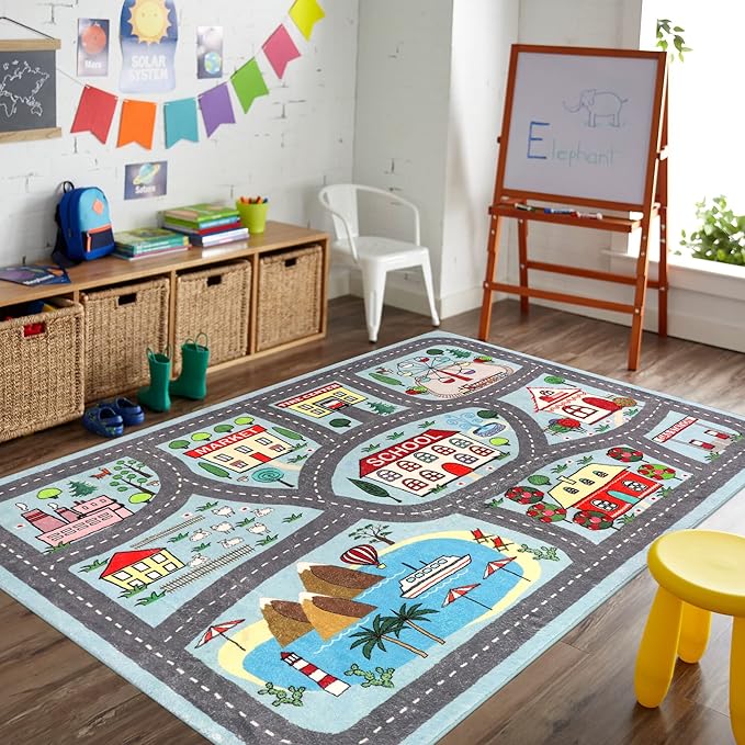 LIVEBOX Large Playroom Rug 5'x7' Kids Play Mat by LIVEBOX
