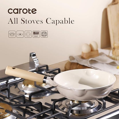 CAROTE 8" Ceramic Frying Pan Skillet, Non Stick Frying Pan Chef's Pan, Healthy - Image 4