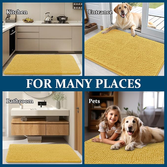 OLANLY Dog Door Mat for Muddy Paws 32x20, Absorbs Moisture and Dirt, Absorbent - Image 8