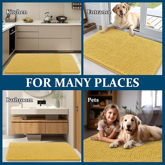 OLANLY Dog Door Mat for Muddy Paws 35x24, Absorbs Moisture and Dirt, Absorbent - Image 8