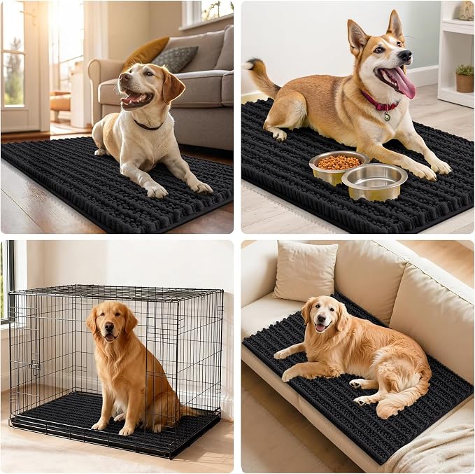 Smiry Dog Door Mat for Muddy Paws 47x17, Absorbent Dirt Trapper, Non-Slip - Image 7