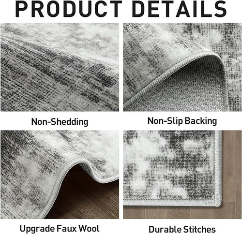 2'6''x8' Runner Rugs Washable Rug: Modern Abstract Hallway Runner Rug Indoor - Image 2